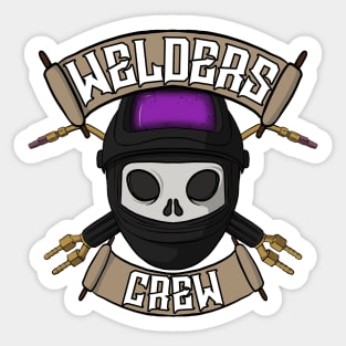 Welders crew Jolly Roger pirate flag Sticker